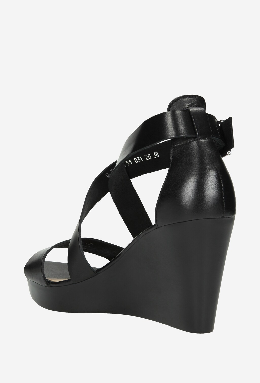 Černé dámské sandály na klínku z kvalitní kůže 76024-51 Widok 4