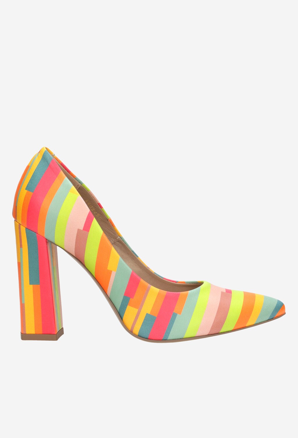 Multikolorowe czółenka na słupku z minikolekcji virtual visions 35023-55 Widok 2