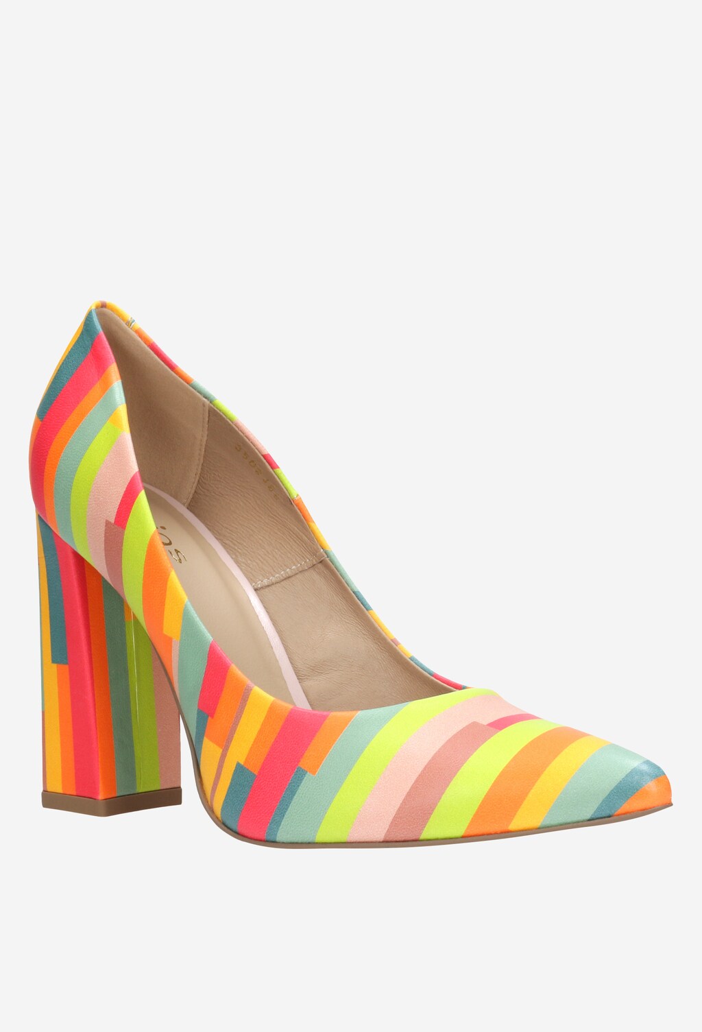 Multikolorowe czółenka na słupku z minikolekcji virtual visions 35023-55 Widok 3