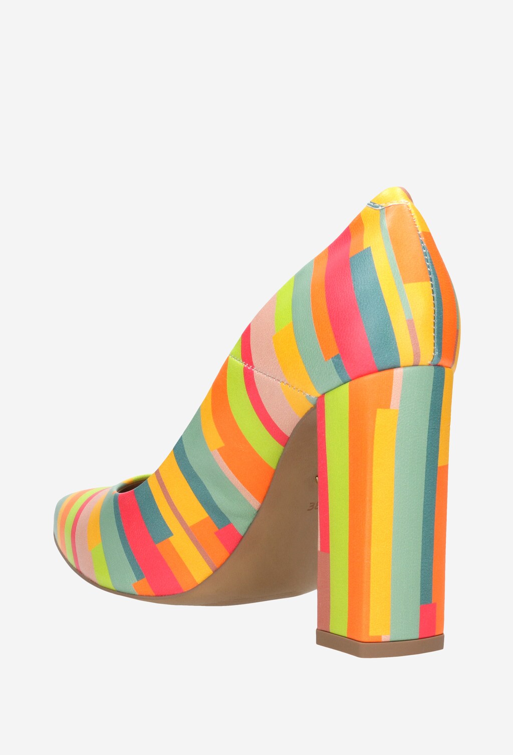 Multikolorowe czółenka na słupku z minikolekcji virtual visions 35023-55 Widok 4