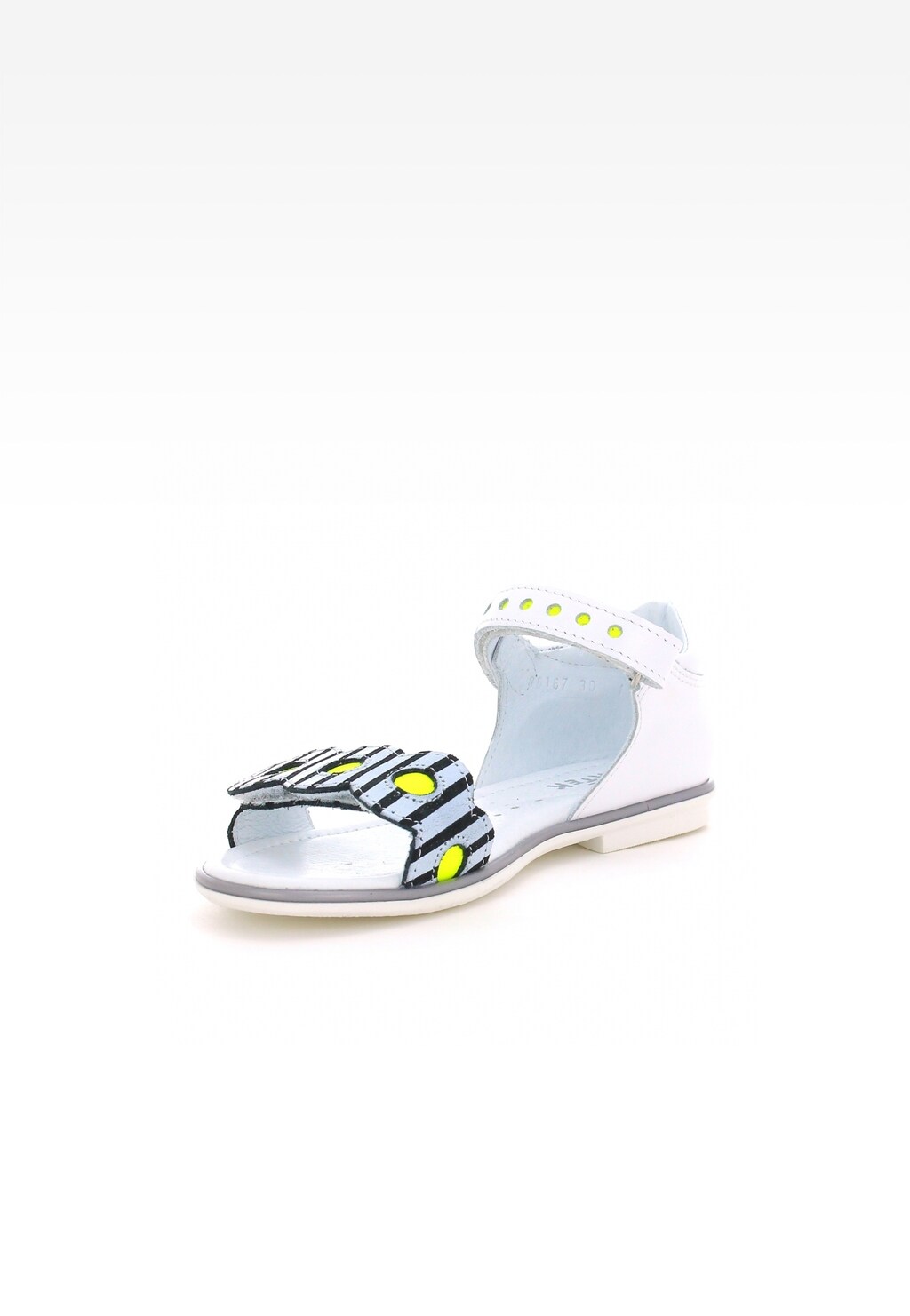 Sandały BARTEK T-86167/R87, dla dziewcząt, biało-czarny Widok 3