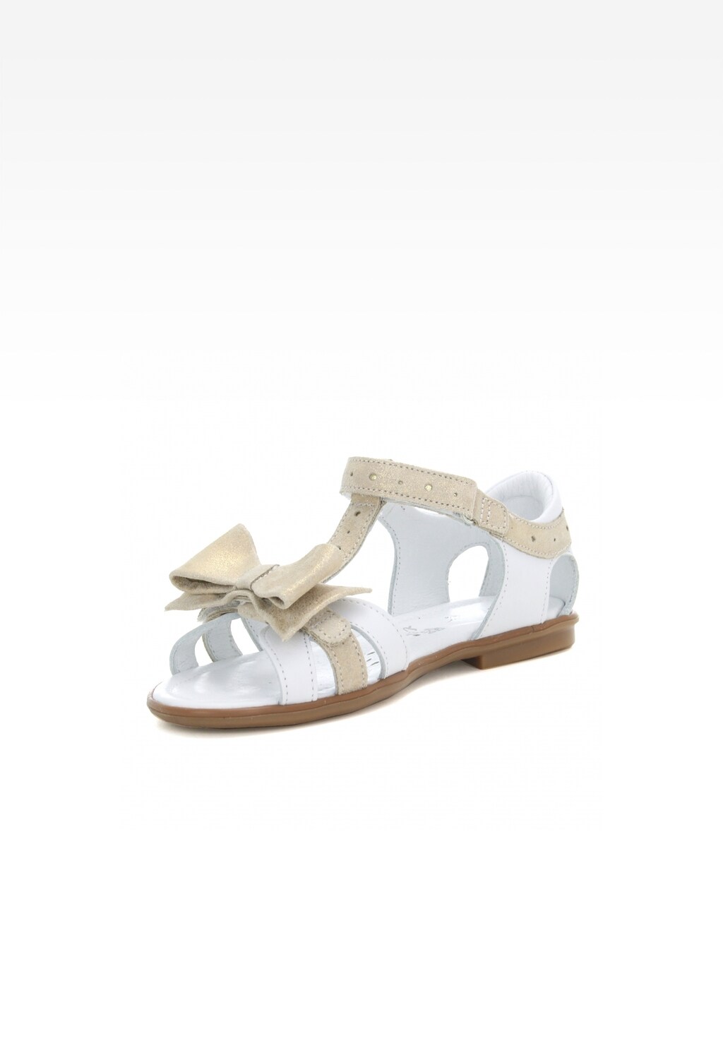 Sandały BARTEK W-59182/1MV II, dla dziewcząt, biało-złoty Widok 3
