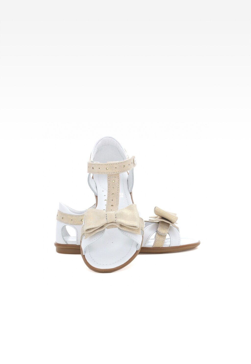 Sandały BARTEK W-59182/1MV II, dla dziewcząt, biało-złoty Widok 6