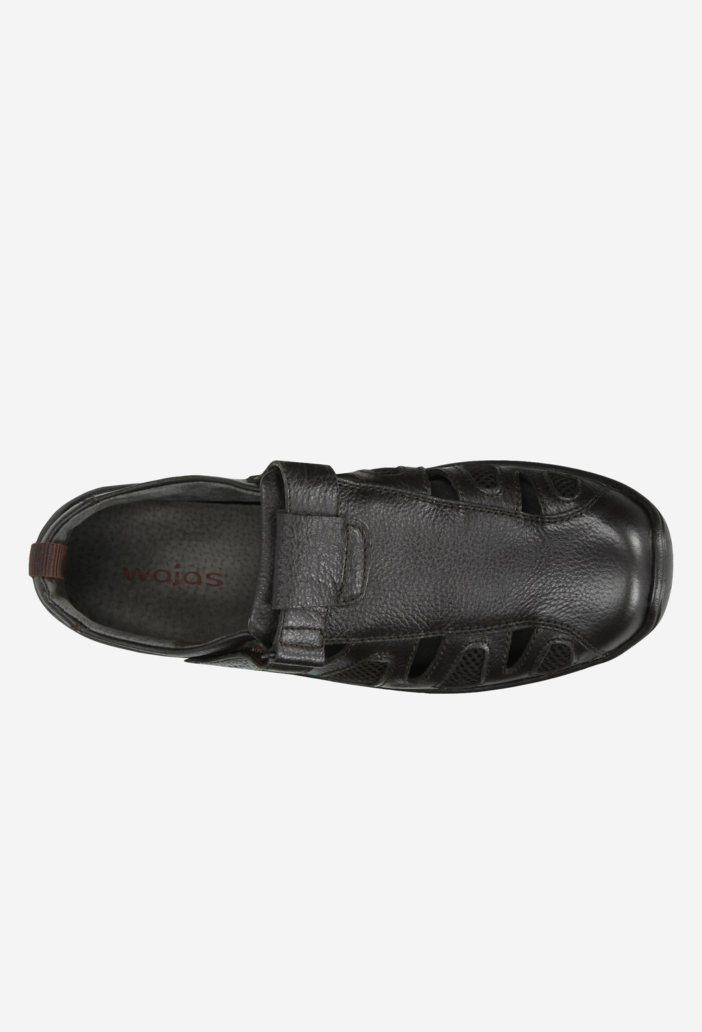 Ciemnobrązowe półbuty męskie zapinane na rzep 2156-02 Widok 4