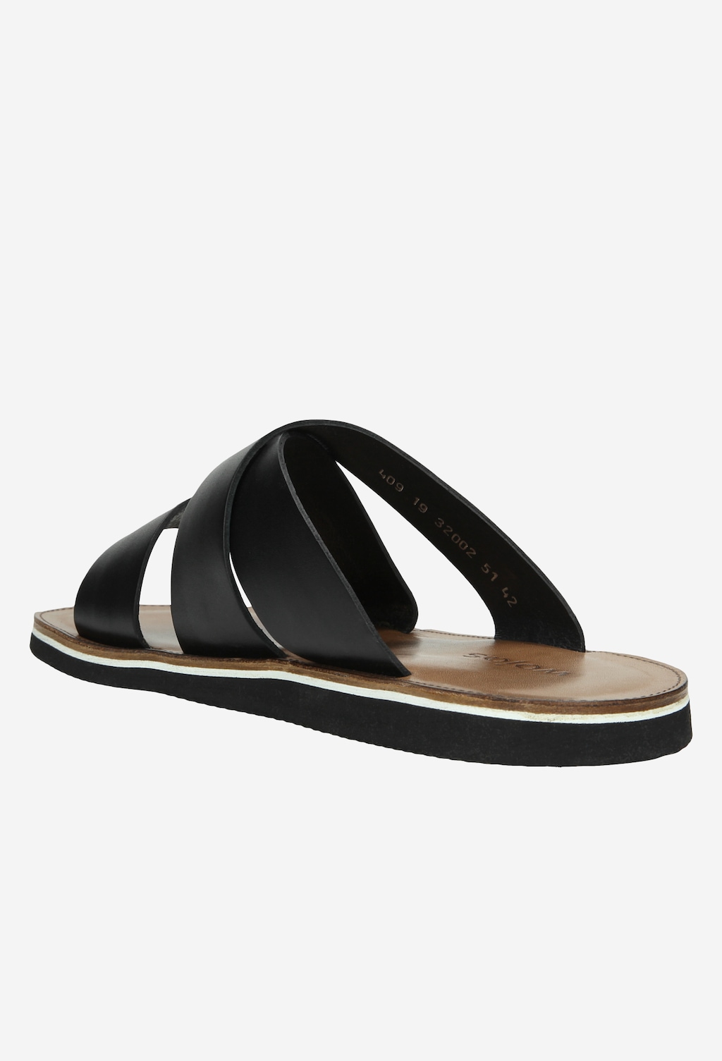 Czarne skórzane klapki męskie 32002-51 Widok 3