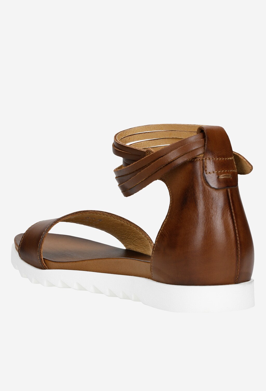 Jasnobrązowe sandały damskie na białej podeszwie 76013-53 Widok 4