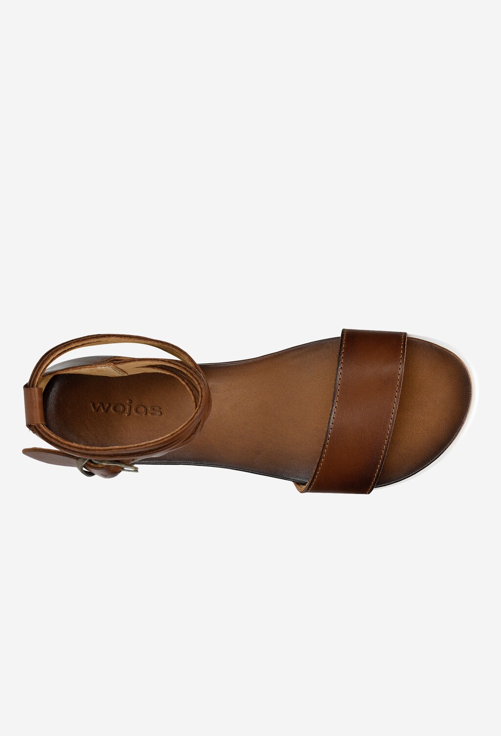 Jasnobrązowe sandały damskie na białej podeszwie 76013-53 Widok 5