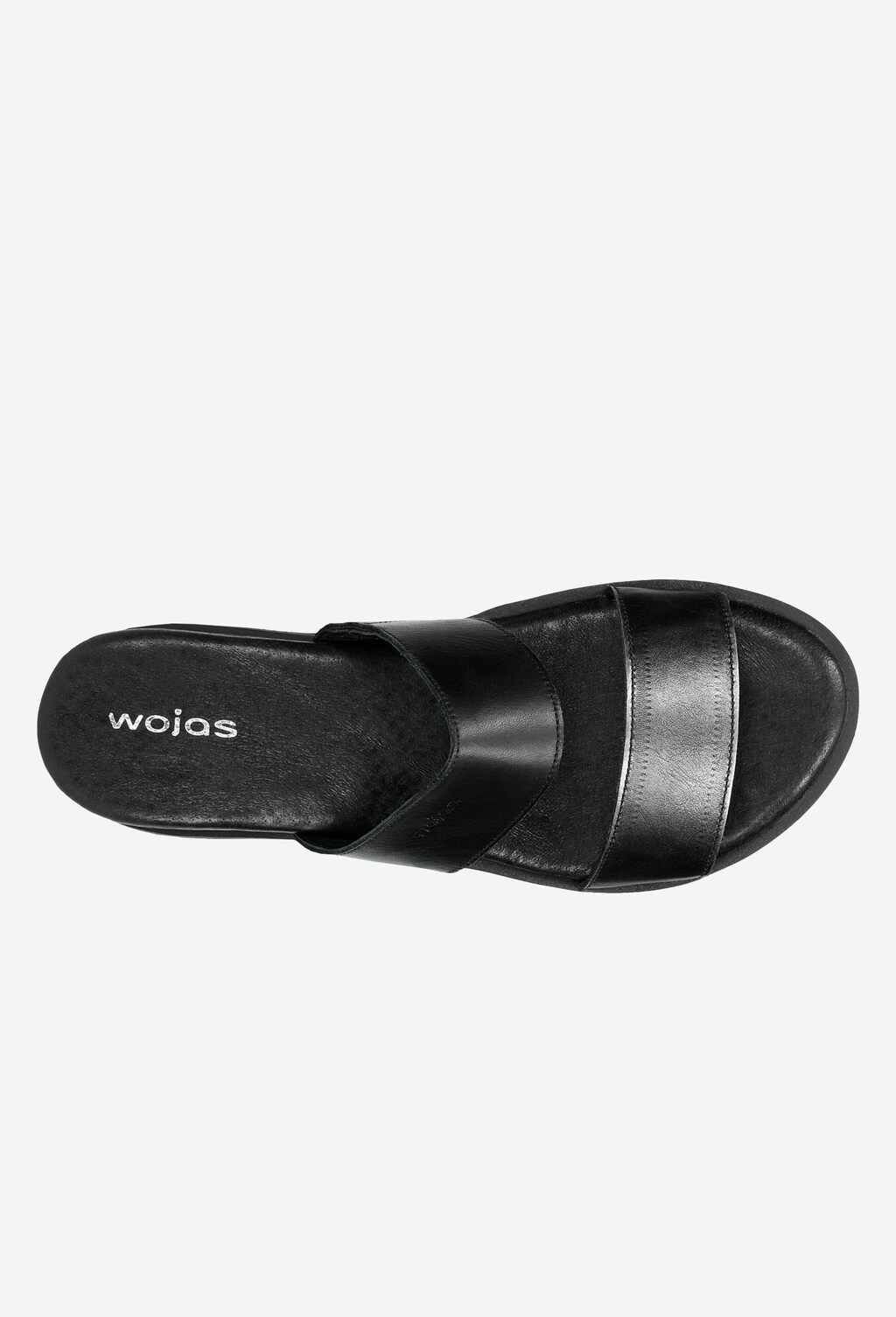 Czarno-srebrne klapki damskie na koturnie idealne na lato 74018-51 Widok 5