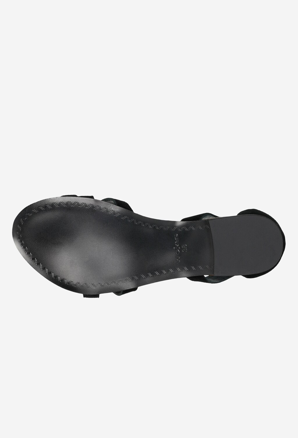 Czarne sandały damskie z paskami ze skóry welurowej 76006-61 Widok 5