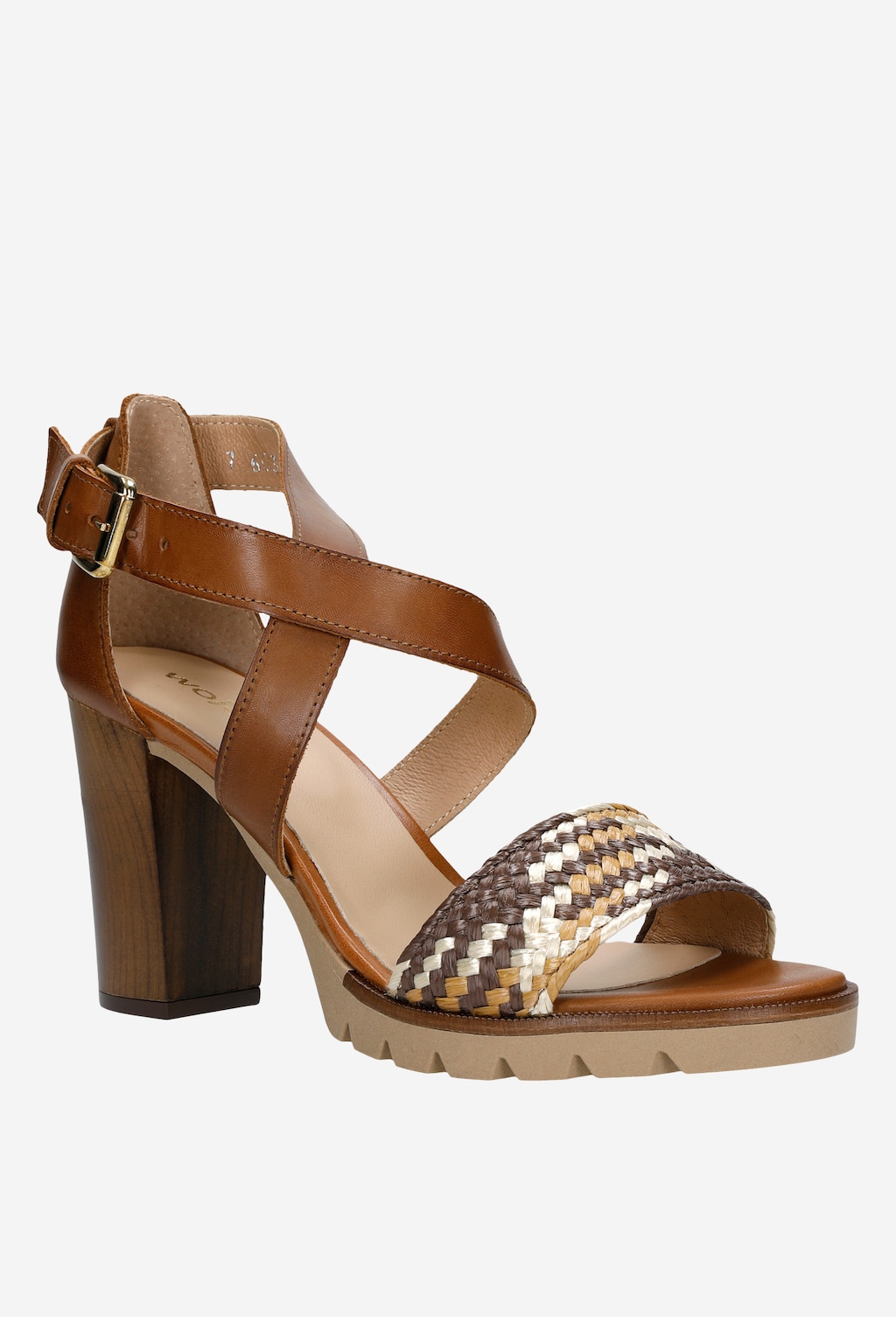 Brązowe sandały damskie na słupku z minikolekcji offbeat artisan 76031-82 Widok 2