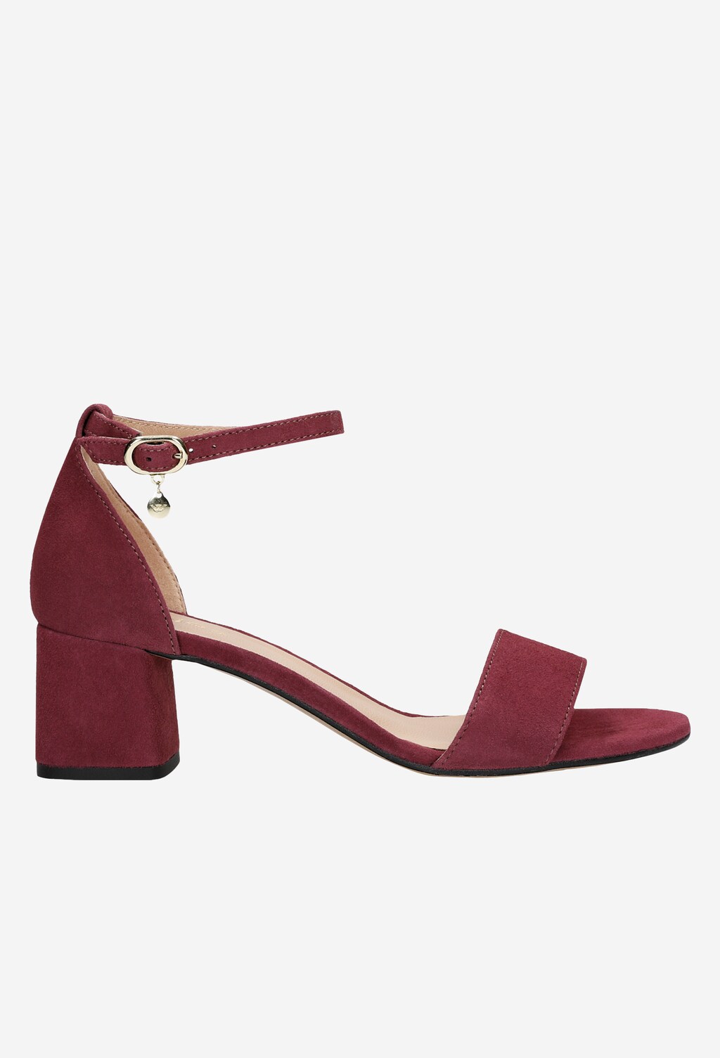 Amarantowe sandały damskie z zapięciem wokół kostki 76038-65 Widok 1