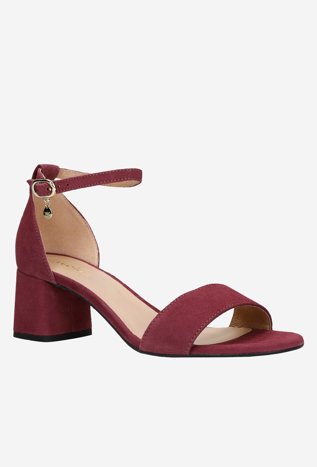 Amarantowe sandały damskie z zapięciem wokół kostki 76038-65 Widok 2