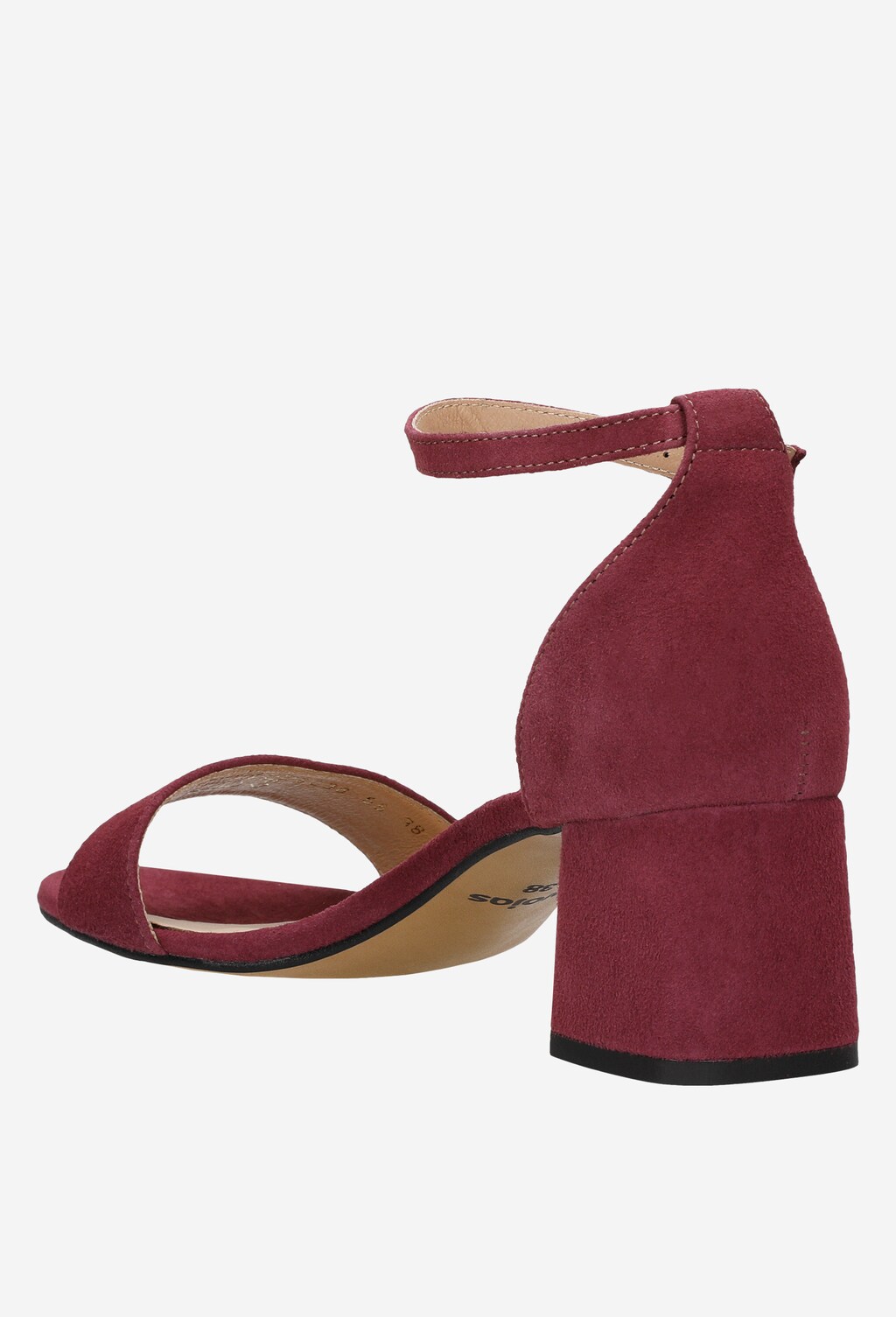 Amarantowe sandały damskie z zapięciem wokół kostki 76038-65 Widok 3