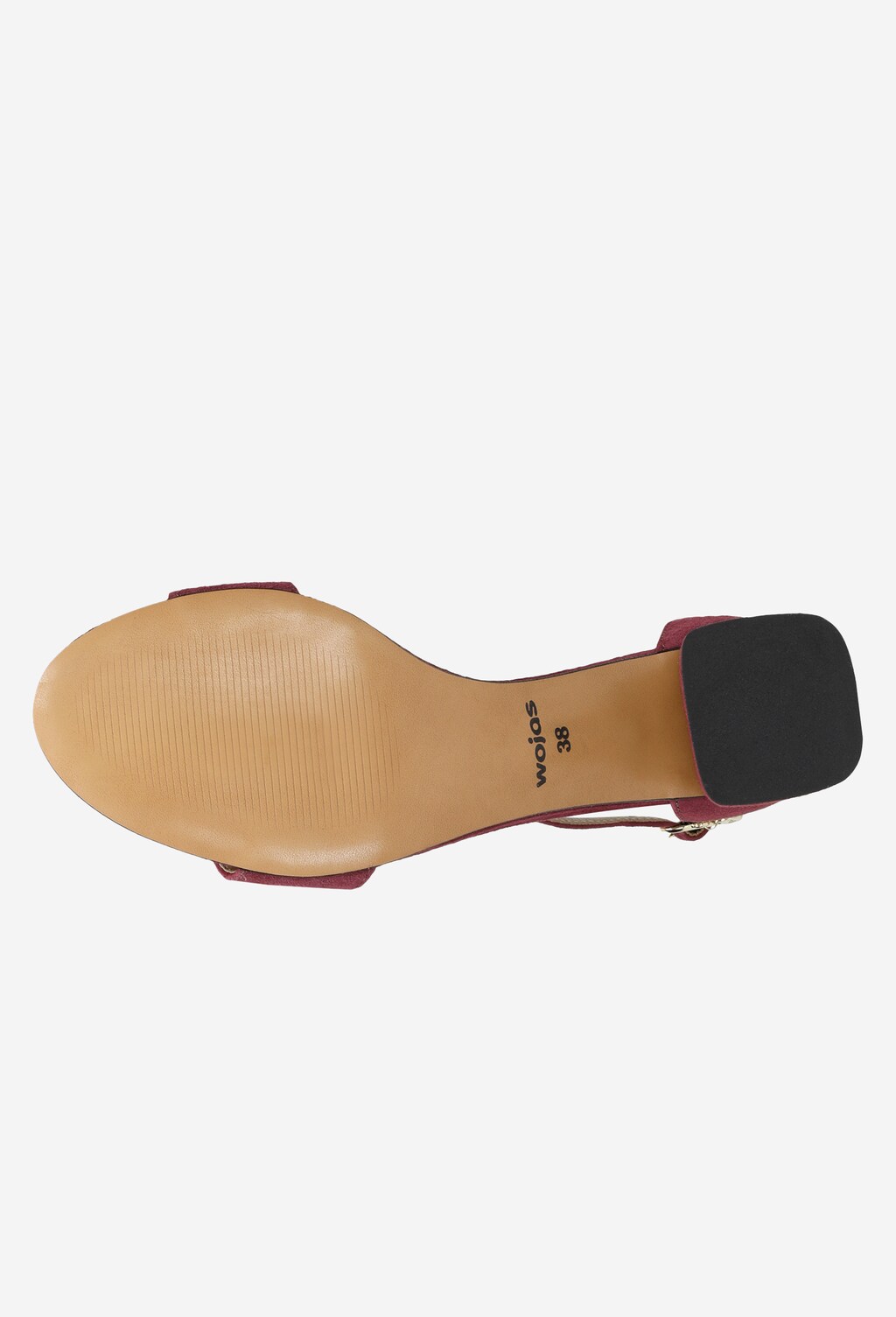 Amarantowe sandały damskie z zapięciem wokół kostki 76038-65 Widok 5