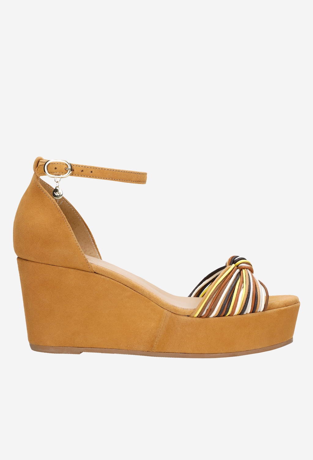 Jasnobrązowe sandały damskie na koturnie z minikolekcji POWER CORD 76025-63 Widok 1