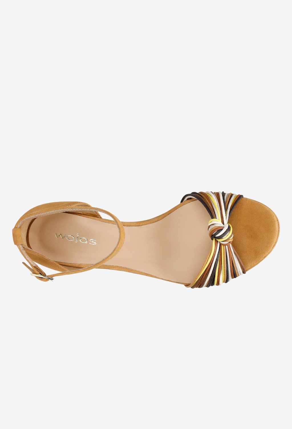 Jasnobrązowe sandały damskie na koturnie z minikolekcji POWER CORD 76025-63 Widok 4