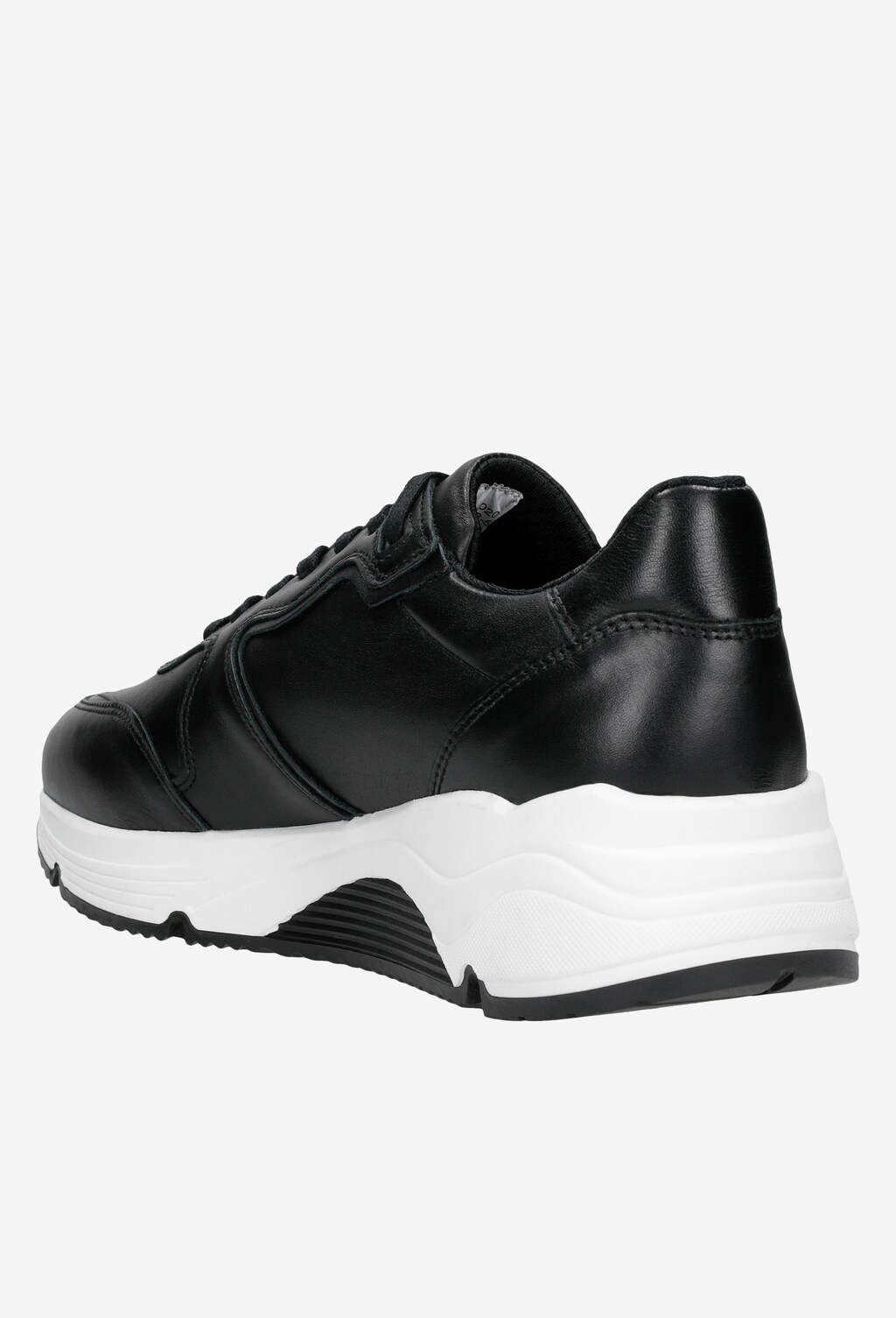 Czarne sportowe półbuty męskie ze skóry licowej na wysokiej podeszwie 46042-50 Widok 4