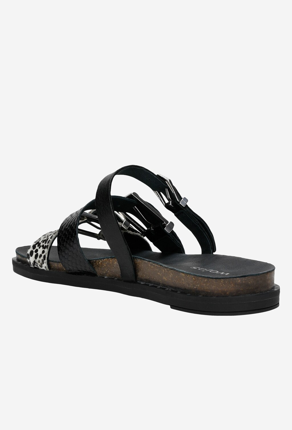 Czarno-białe klapki damskie ze zwierzęcymi motywami 74019-81 Widok 3