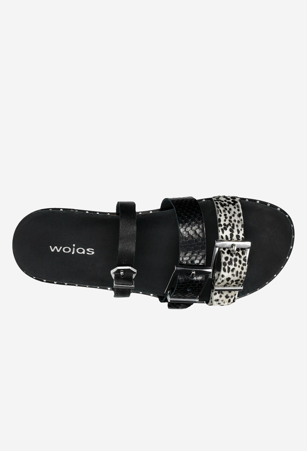 Czarno-białe klapki damskie ze zwierzęcymi motywami 74019-81 Widok 4