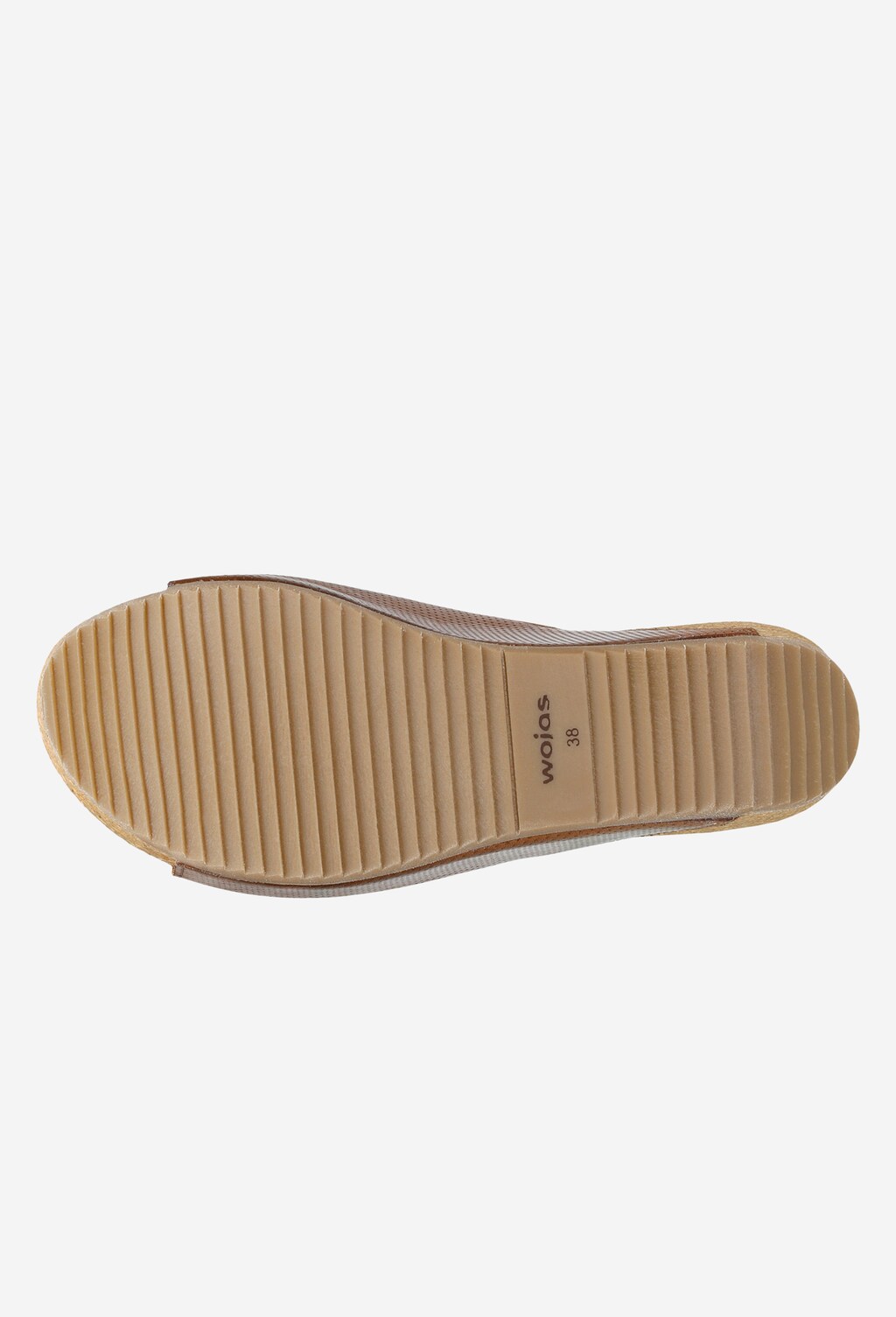 Brązowe klapki damskie na koturnie z perforowanej skóry licowej 74021-53 Widok 5