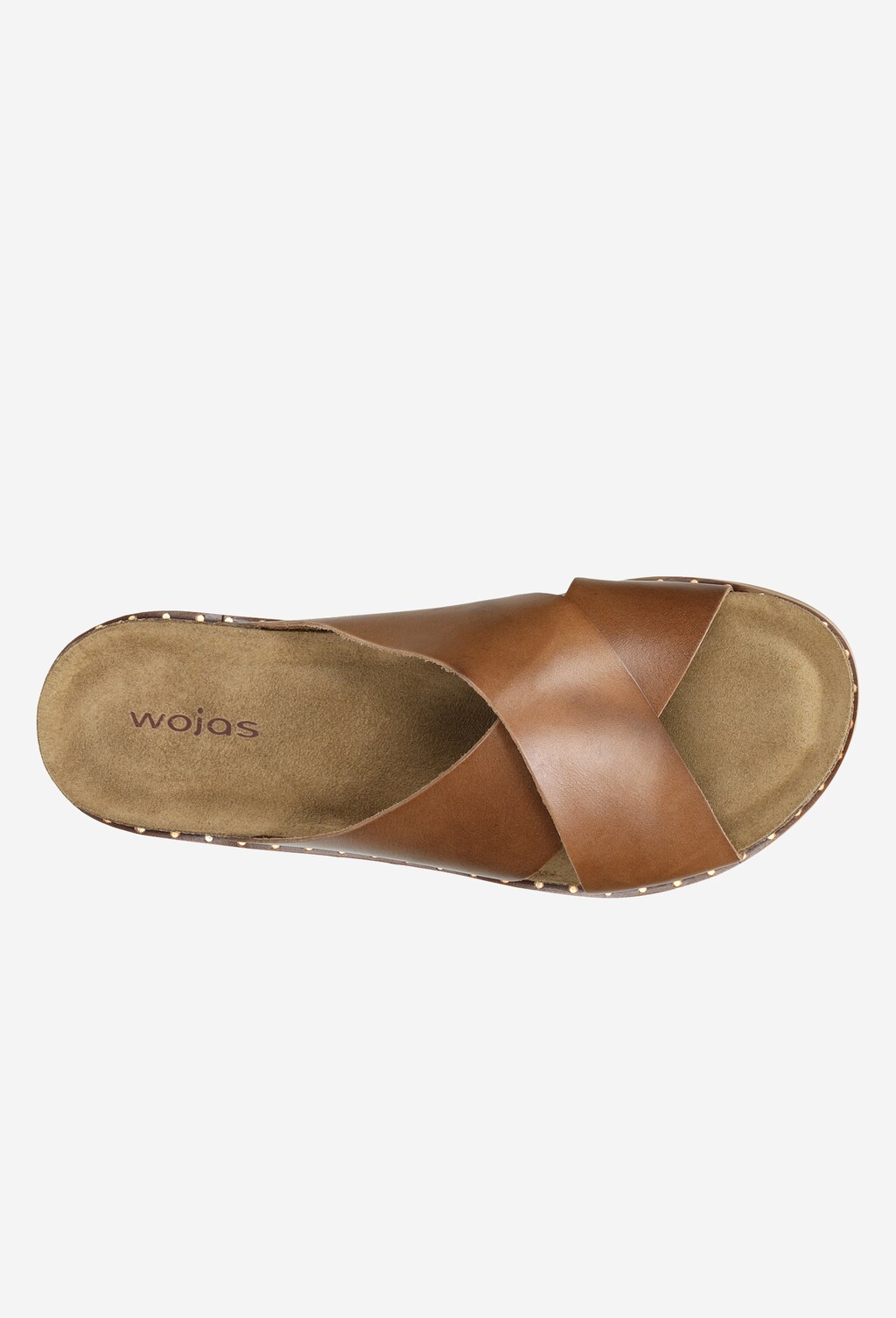 Brązowe klapki damskie ze skóry licowej na płaskiej podeszwie  74009-53 Widok 4