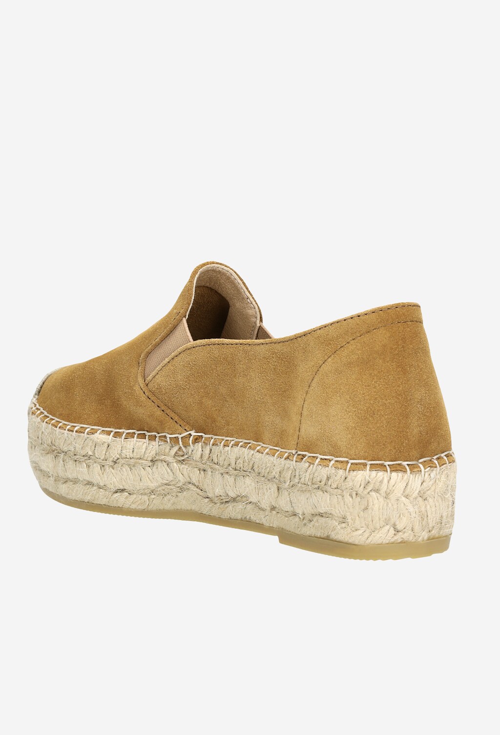 Jasnobrązowe espadryle damskie na podwyższonej podeszwie 46038-63 Widok 3