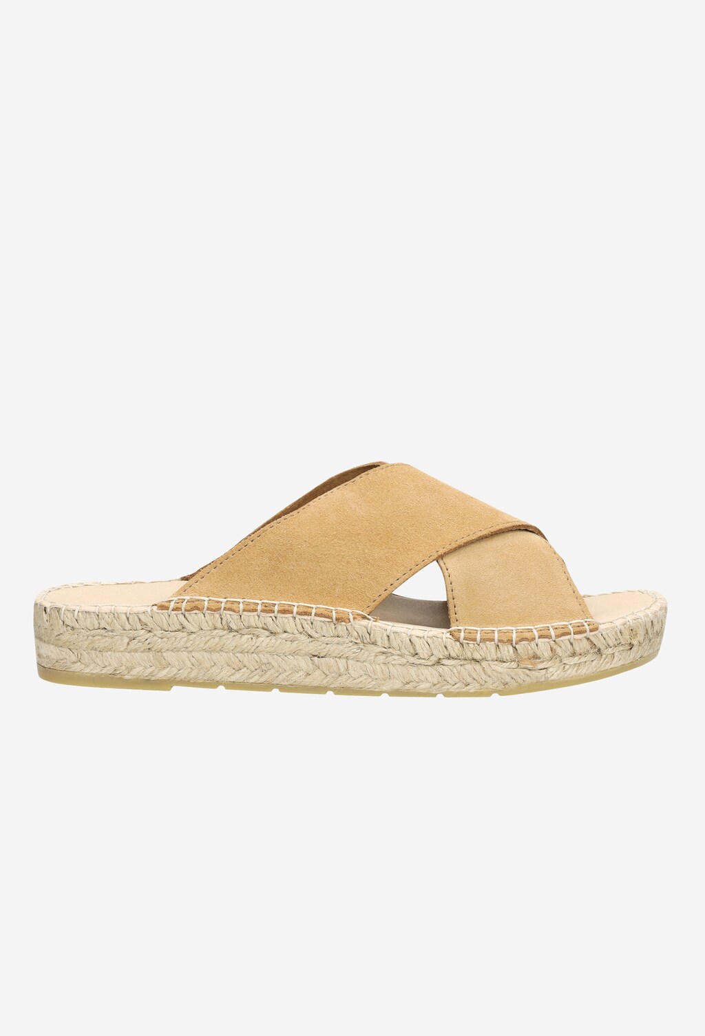 Jasnobrązowe klapki espadryle ze skórzaną wyściółką 74027-63 Widok 1