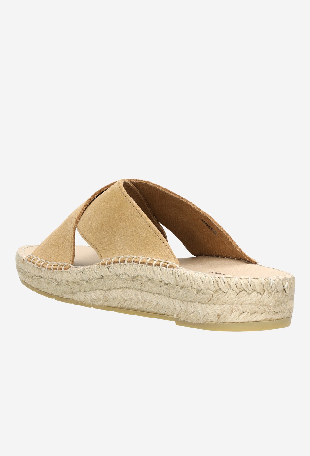 Jasnobrązowe klapki espadryle ze skórzaną wyściółką 74027-63 Widok 3