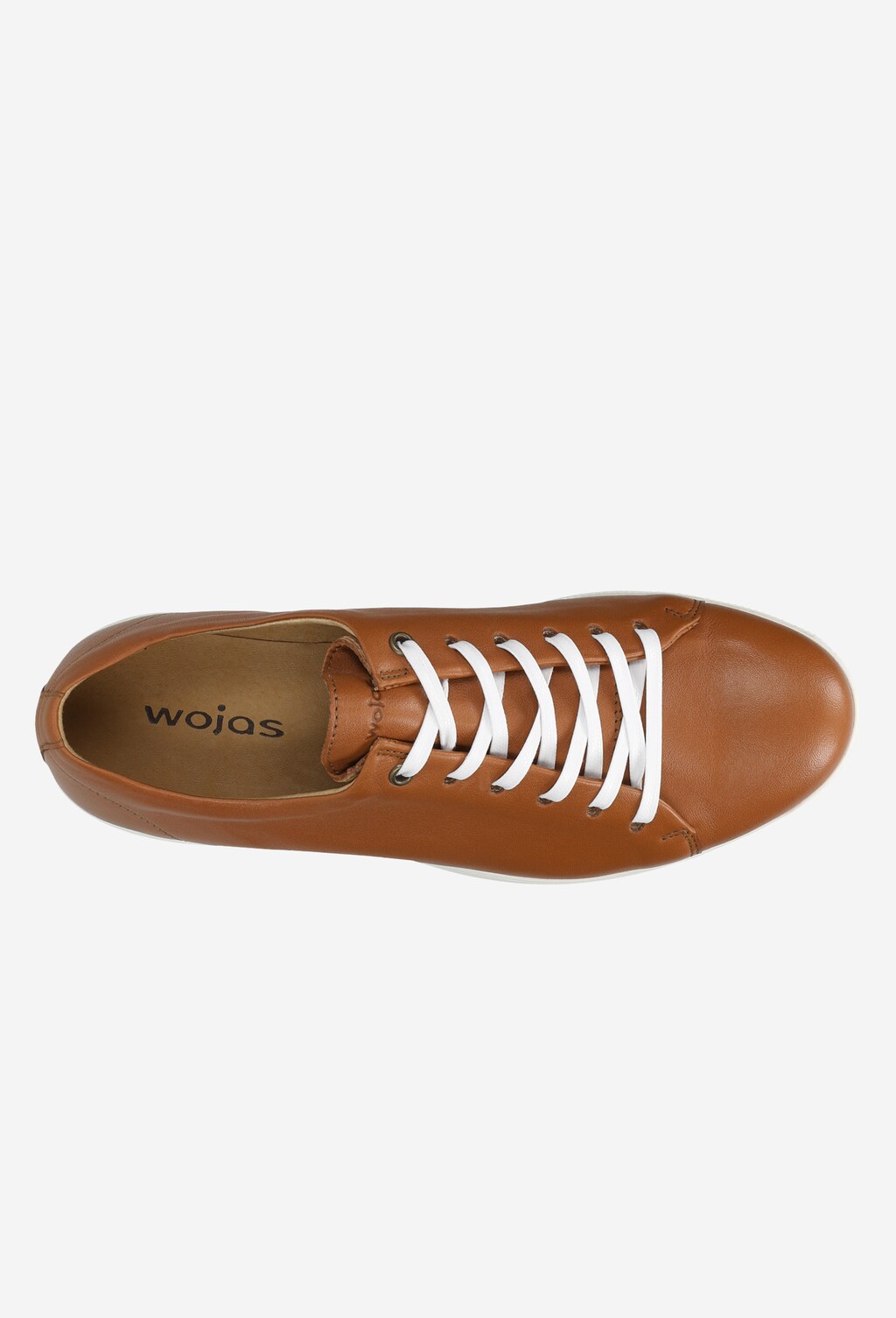 Jasnobrązowe trampki męskie z białymi sznurówkami 10028-53 Widok 5