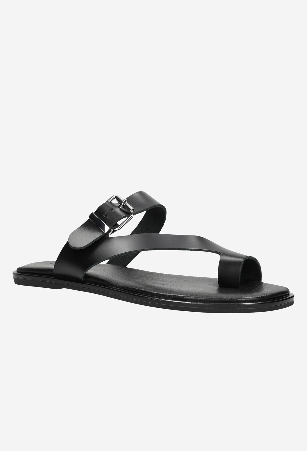 Czarne klapki damskie na płaskiej podeszwie  74002-51 Widok 2