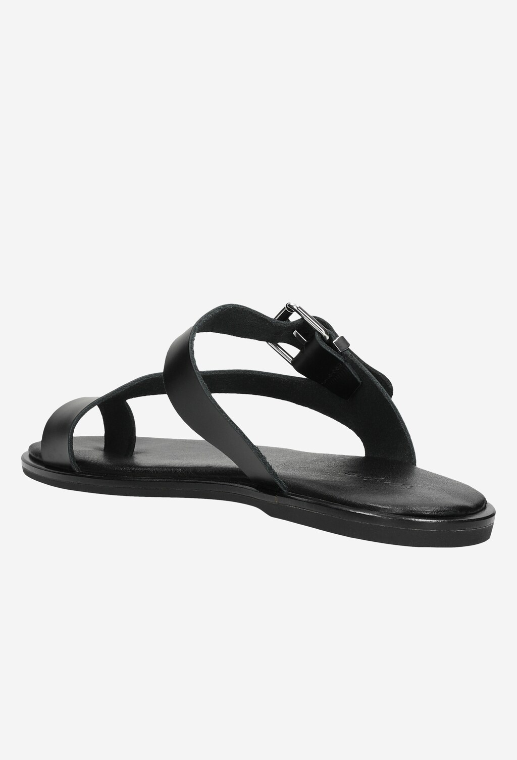 Czarne klapki damskie na płaskiej podeszwie  74002-51 Widok 3