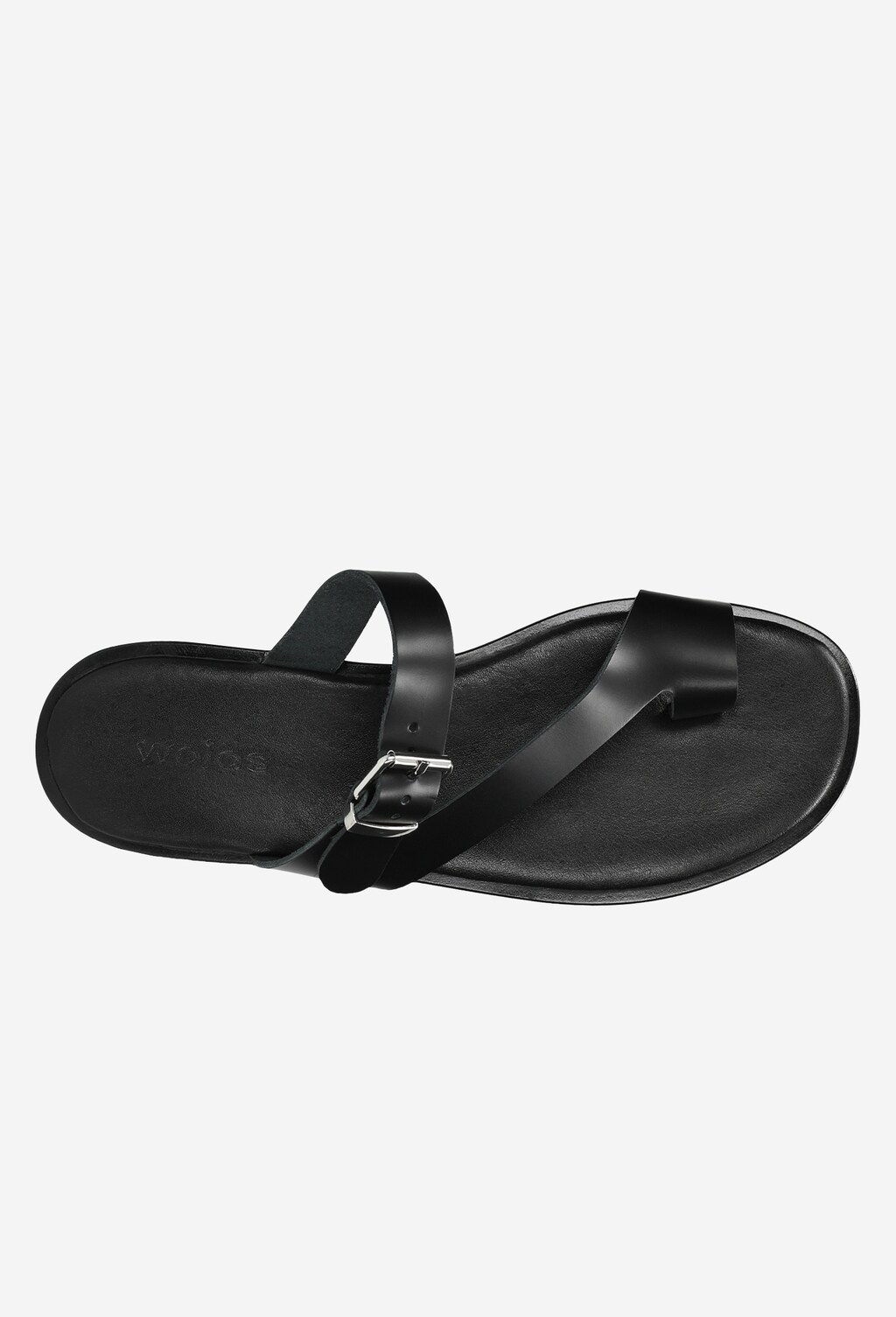 Czarne klapki damskie na płaskiej podeszwie  74002-51 Widok 4