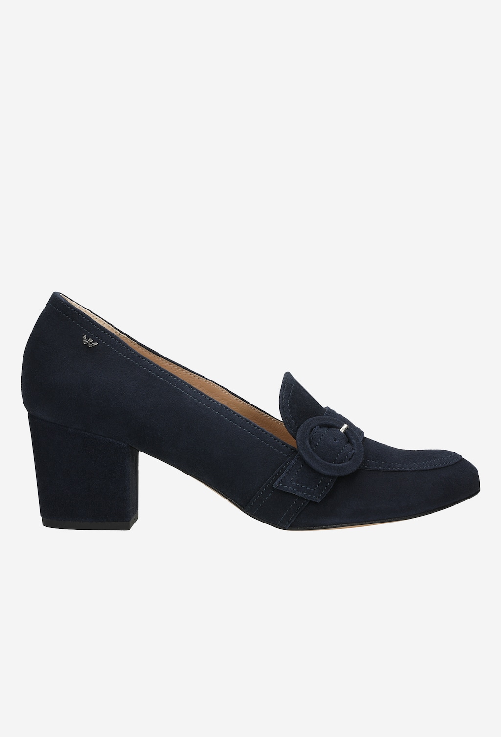 Granatowe welurowe mokasyny damskie na słupku 46056-66 Widok 2