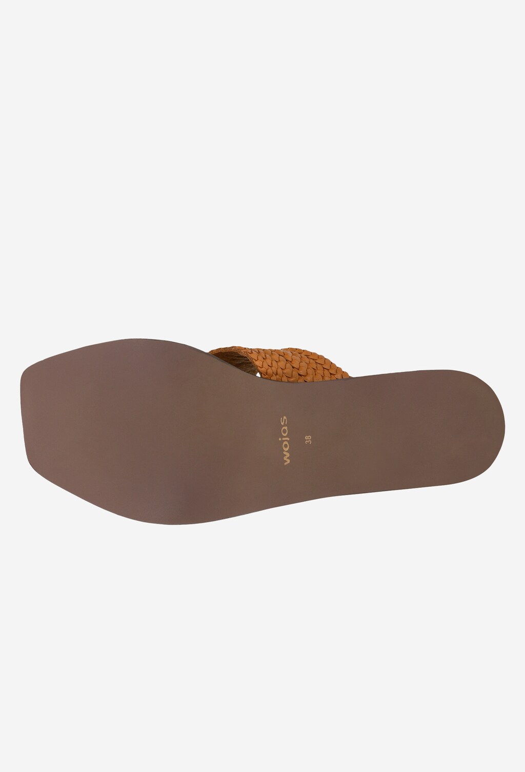 Brązowe klapki damskie z plecionymi paskami 74032-53 Widok 5