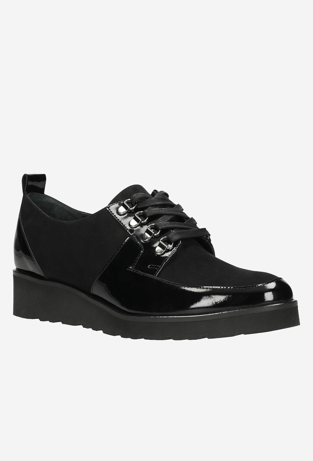 Originální černé dámské polobotky s lakovanou kůží 46053-71 Widok 2