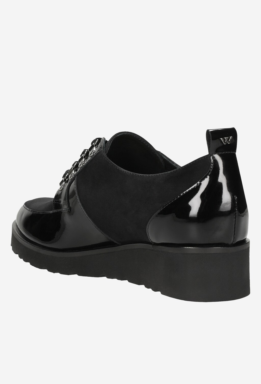 Originální černé dámské polobotky s lakovanou kůží 46053-71 Widok 3