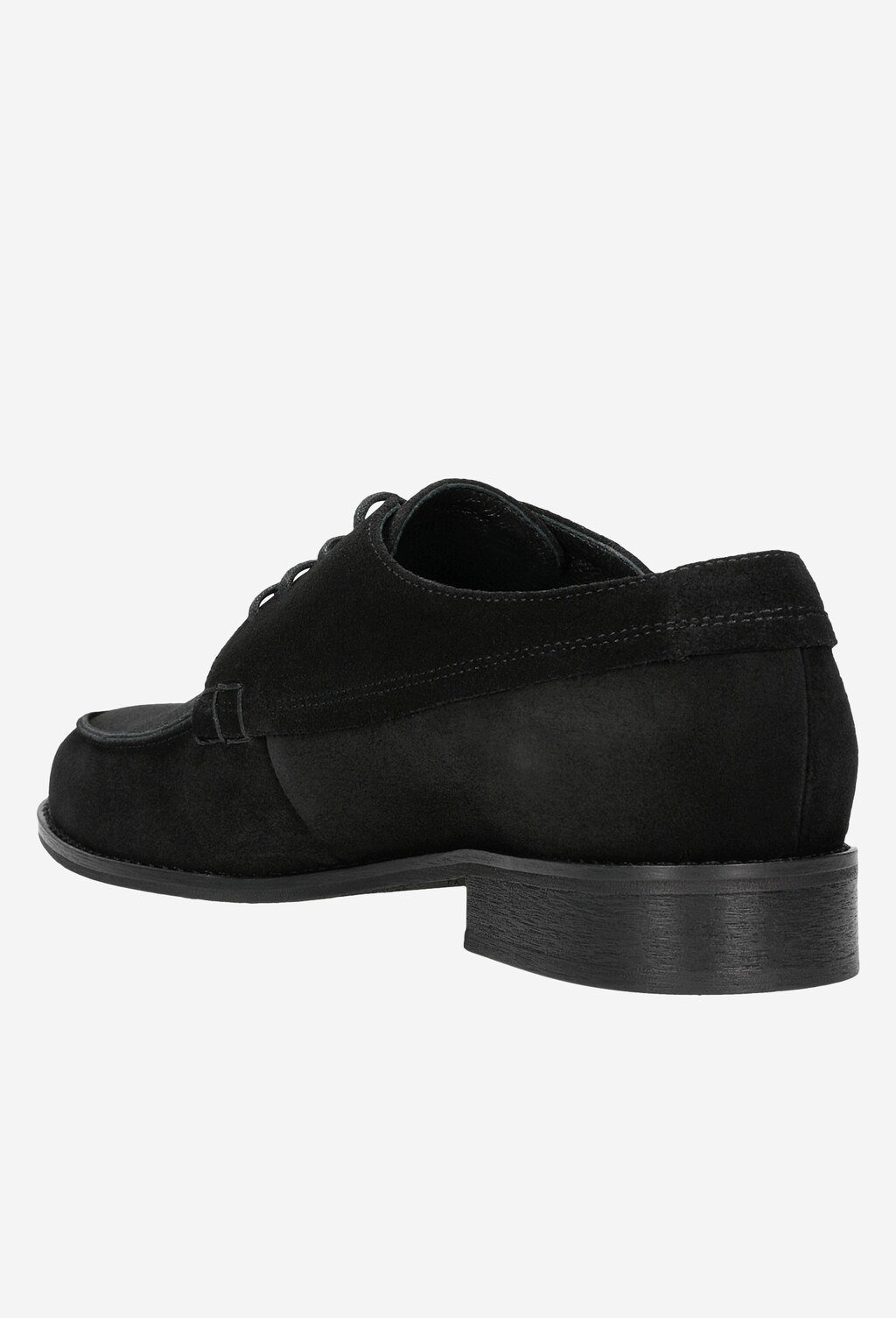 Czarne sznurowane półbuty damskie z dwoiny welurowej 46051-61 Widok 4