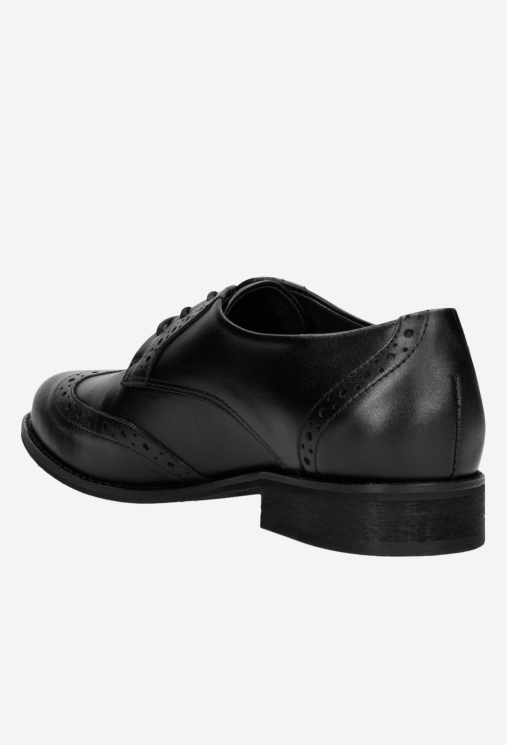 Czarne sznurowane oksfordki damskie ze skóry licowej 46033-51 Widok 4