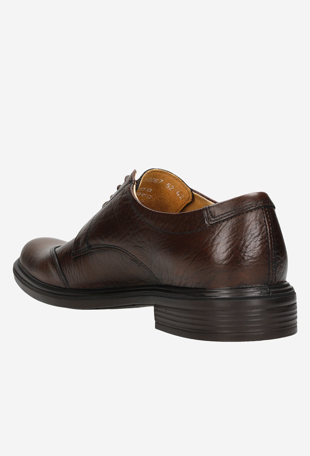 Sznurowane brązowe półbuty męskie w stylu formal 10067-52 Widok 4