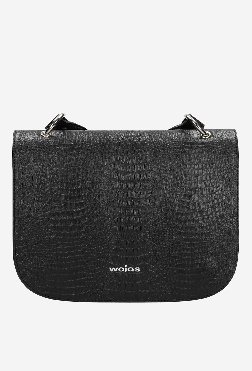 Mała czarna torebka damska na codzień ze skóry licowej tłoczonej  9850-51 Widok 1