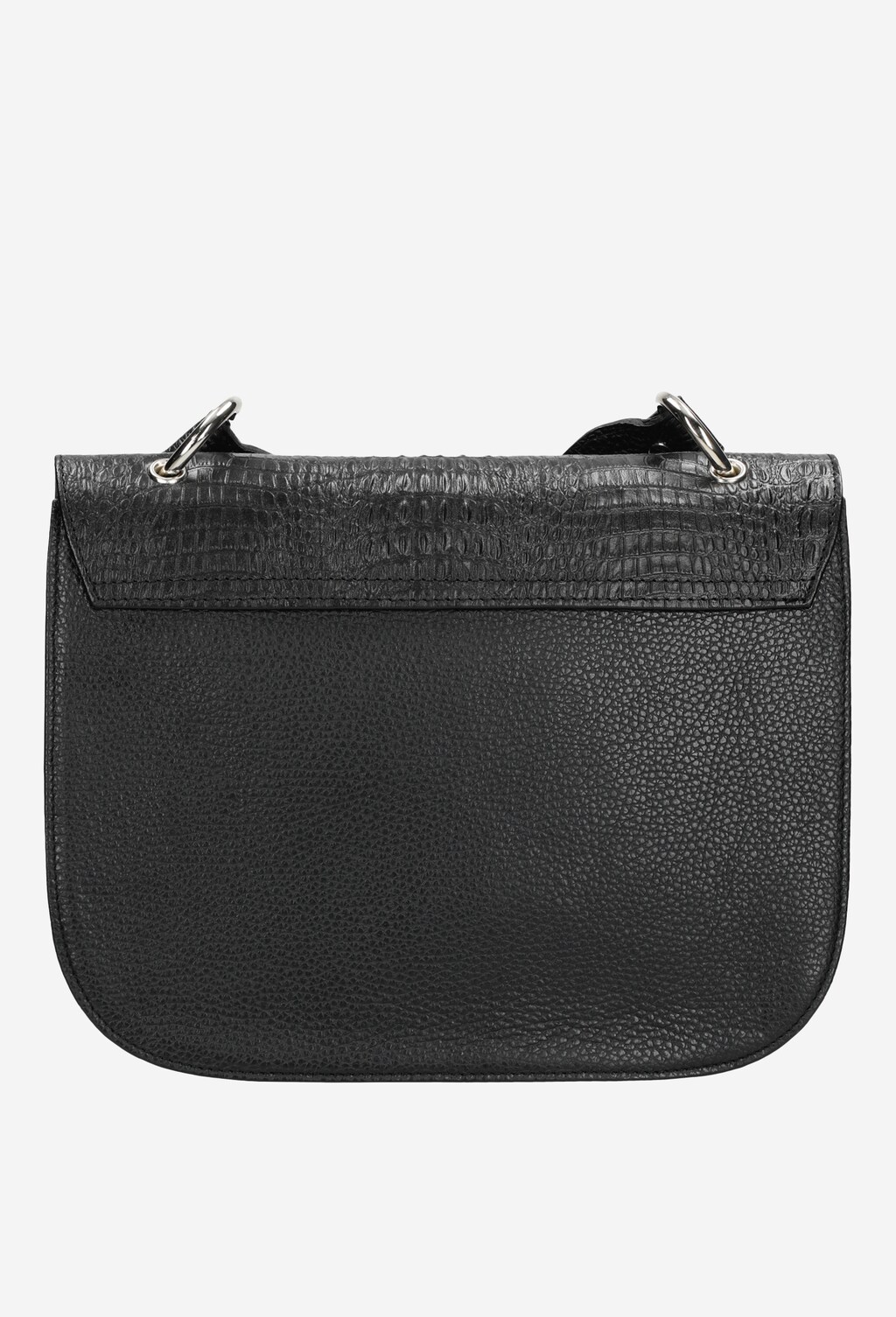 Mała czarna torebka damska na codzień ze skóry licowej tłoczonej  9850-51 Widok 3