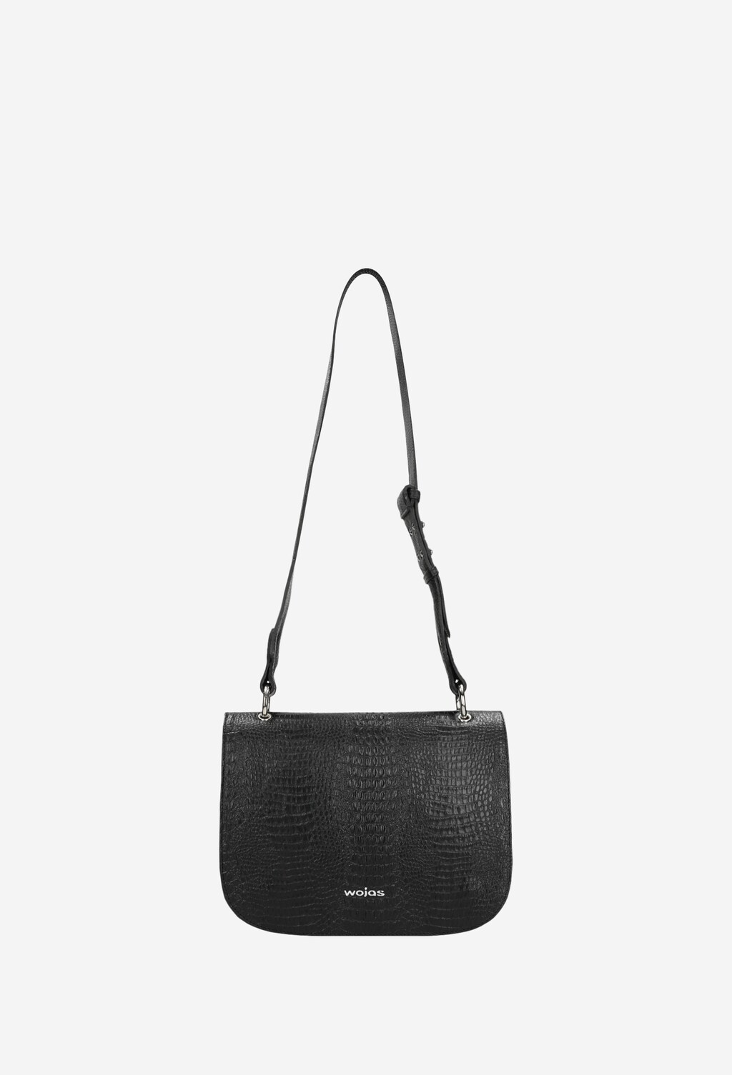 Mała czarna torebka damska na codzień ze skóry licowej tłoczonej  9850-51 Widok 4