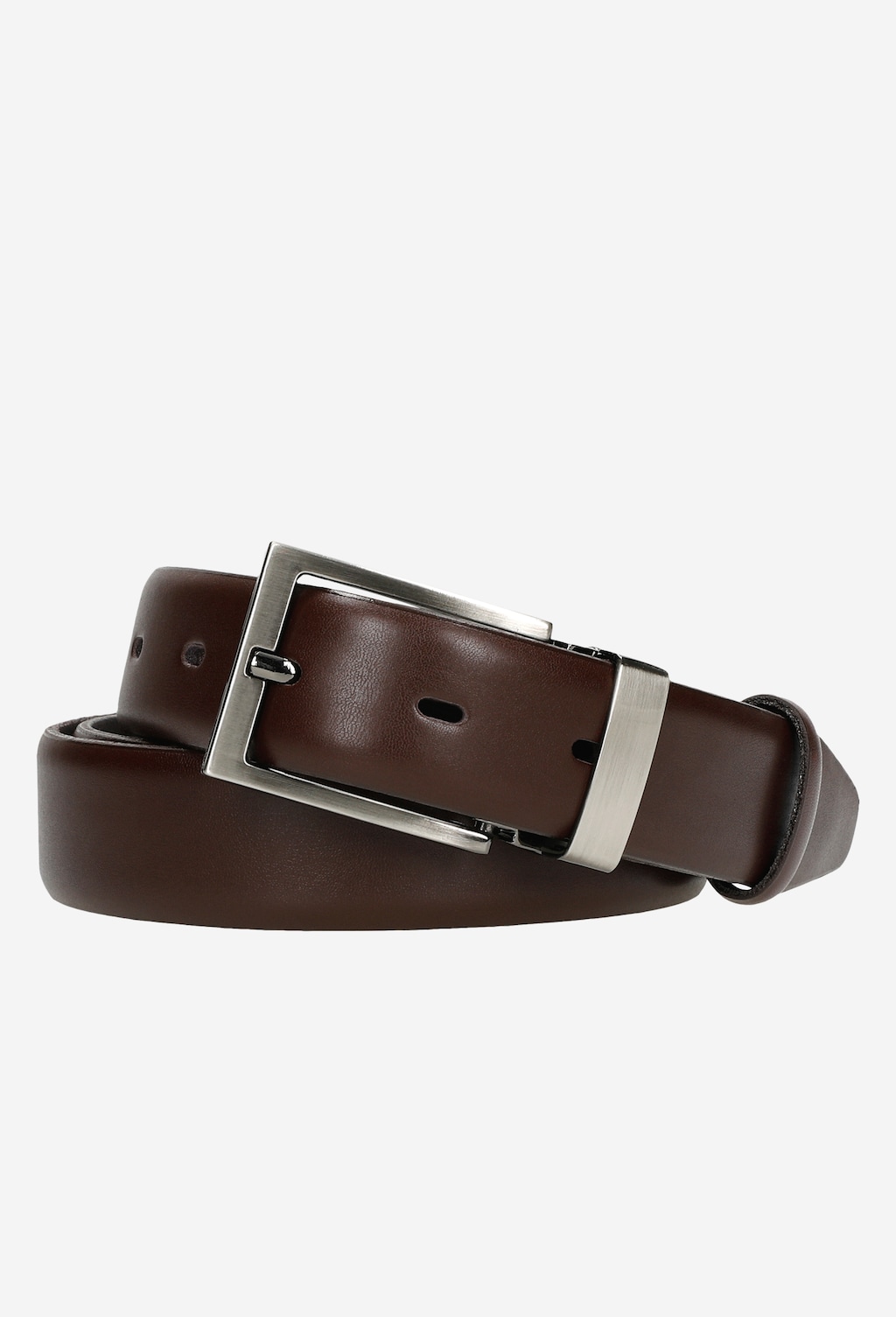 Ciemnobrązowy pasek męski ze skóry licowej 93019-52 Widok 1