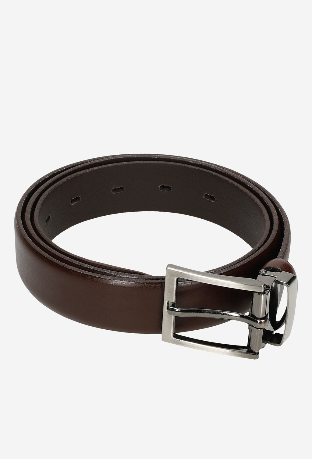 Ciemnobrązowy pasek męski ze skóry licowej 93019-52 Widok 5
