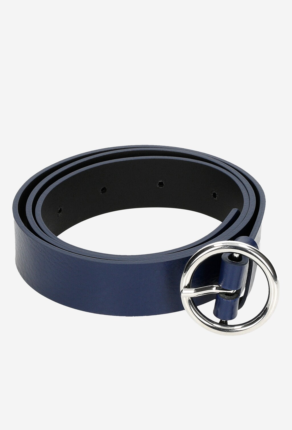 Granatowy pasek damski ze srebrną sprzączką 9973-56 Widok 5