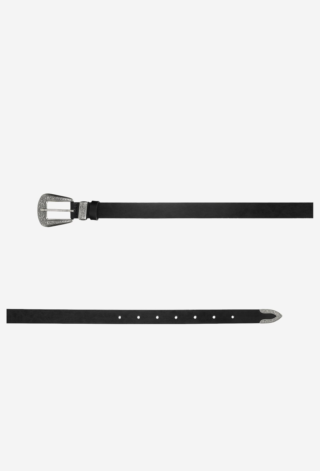 Černý kožený pásek dámský s ozdobnou přezkou 93012-51 Widok 5