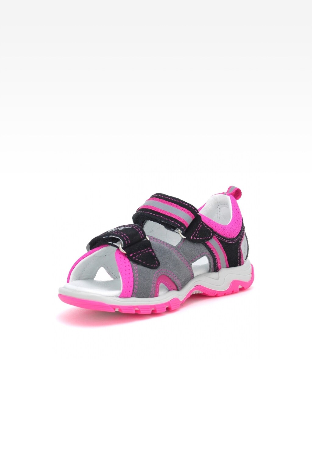 Sandały BARTEK T-016176-7/77G II, dla dziewcząt, czarno-różowy Widok 3