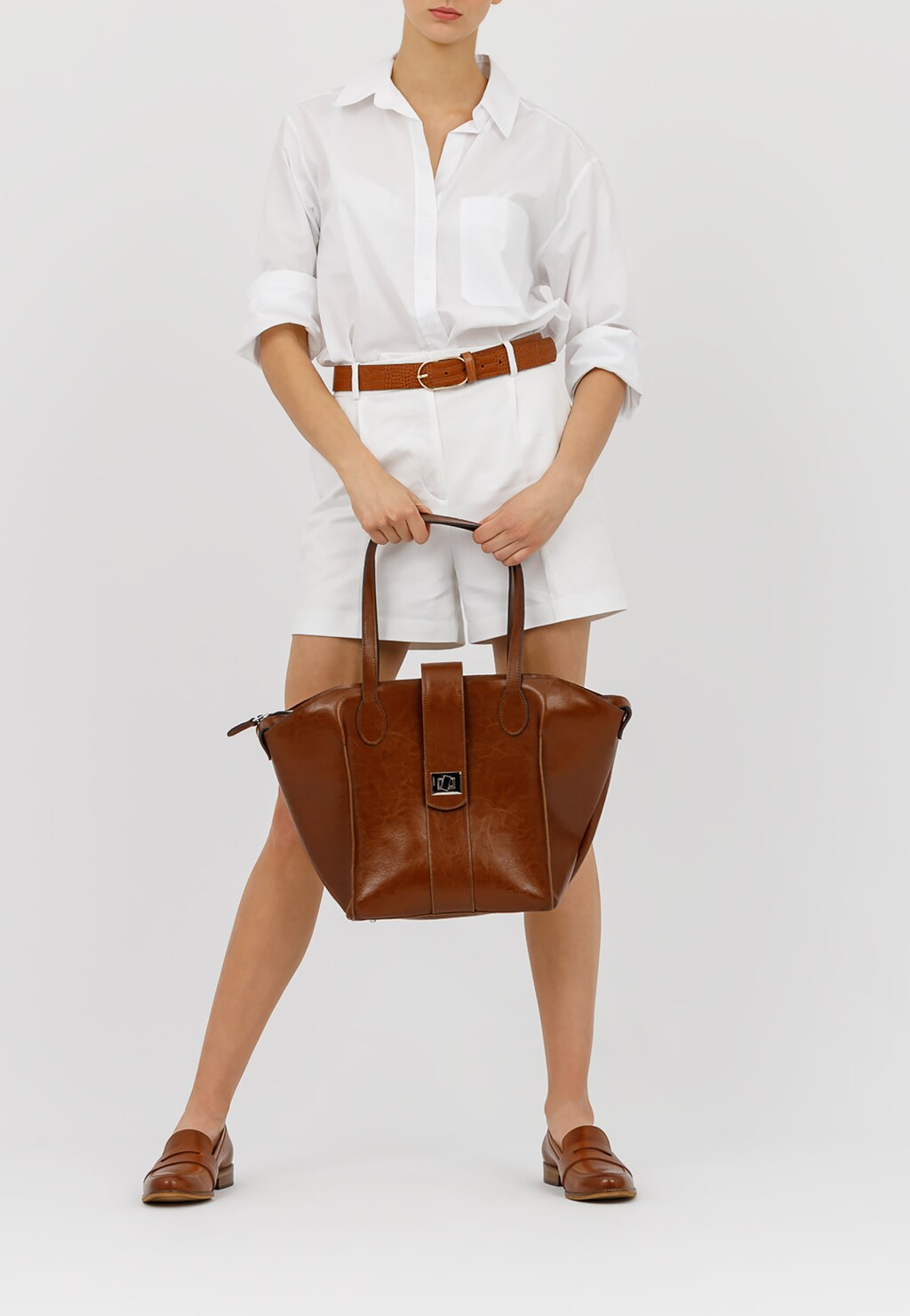 Duża brązowa torebka damska na codzień 80052-53 Widok 1