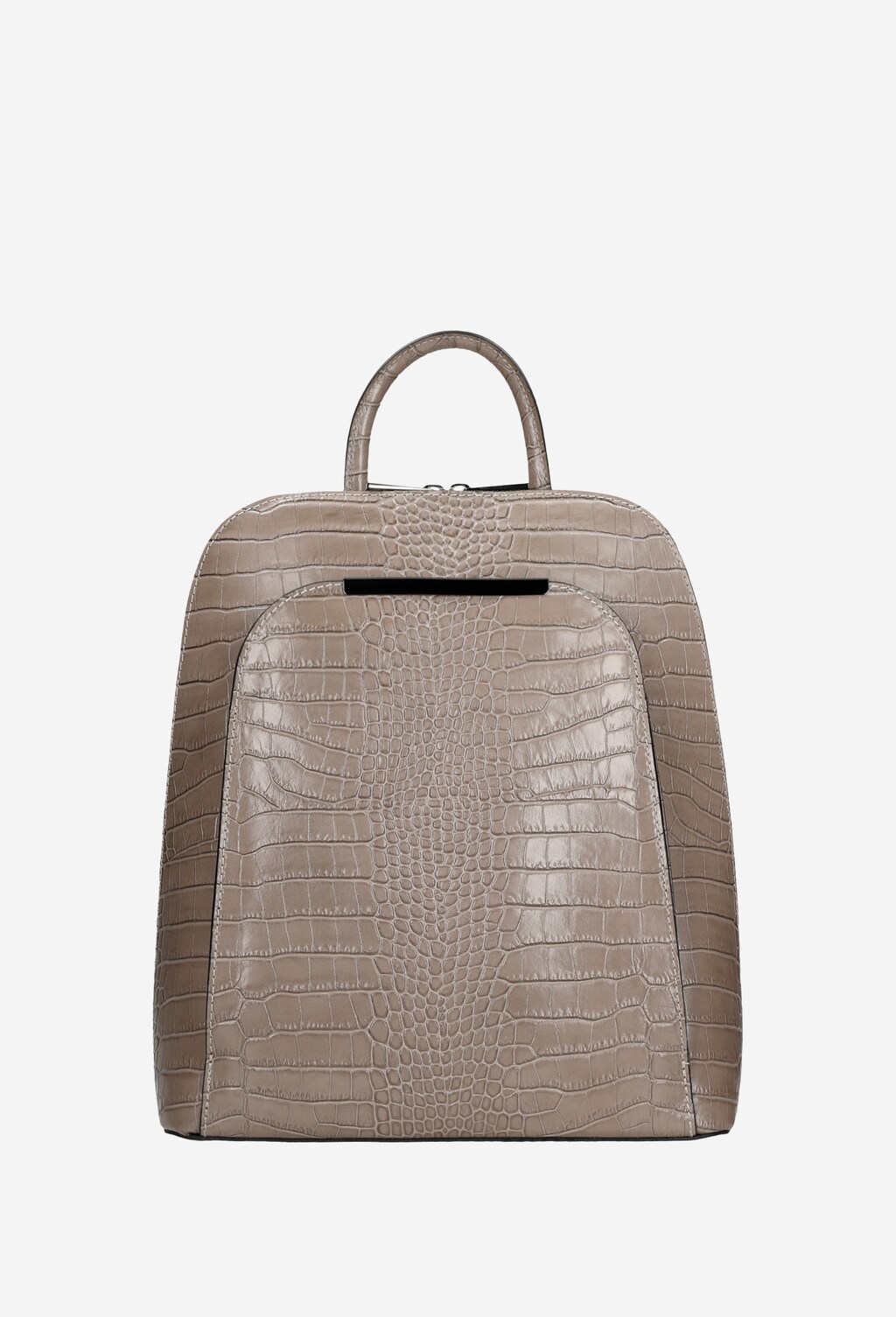 Beżowy plecak z imitacji skóry krokodyla wykonany ze skóry licowej 80057-54 Widok 1