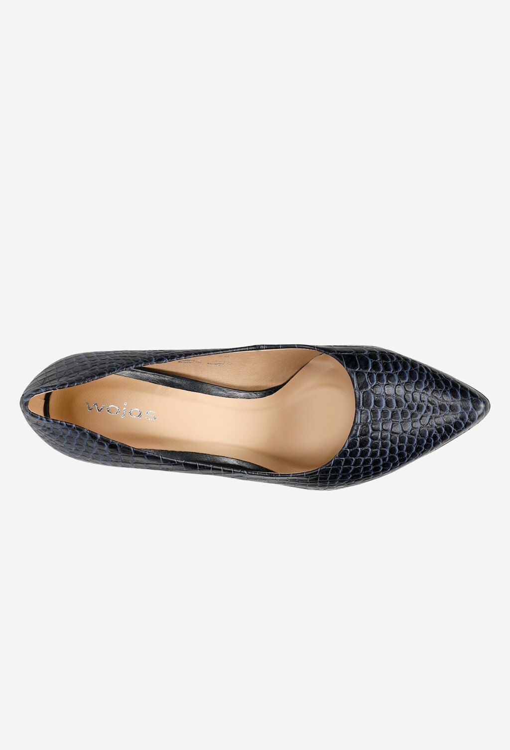 Tmavomodré luxusné lodičky na vysokom hrubom podpätku 35042-56 Widok 5